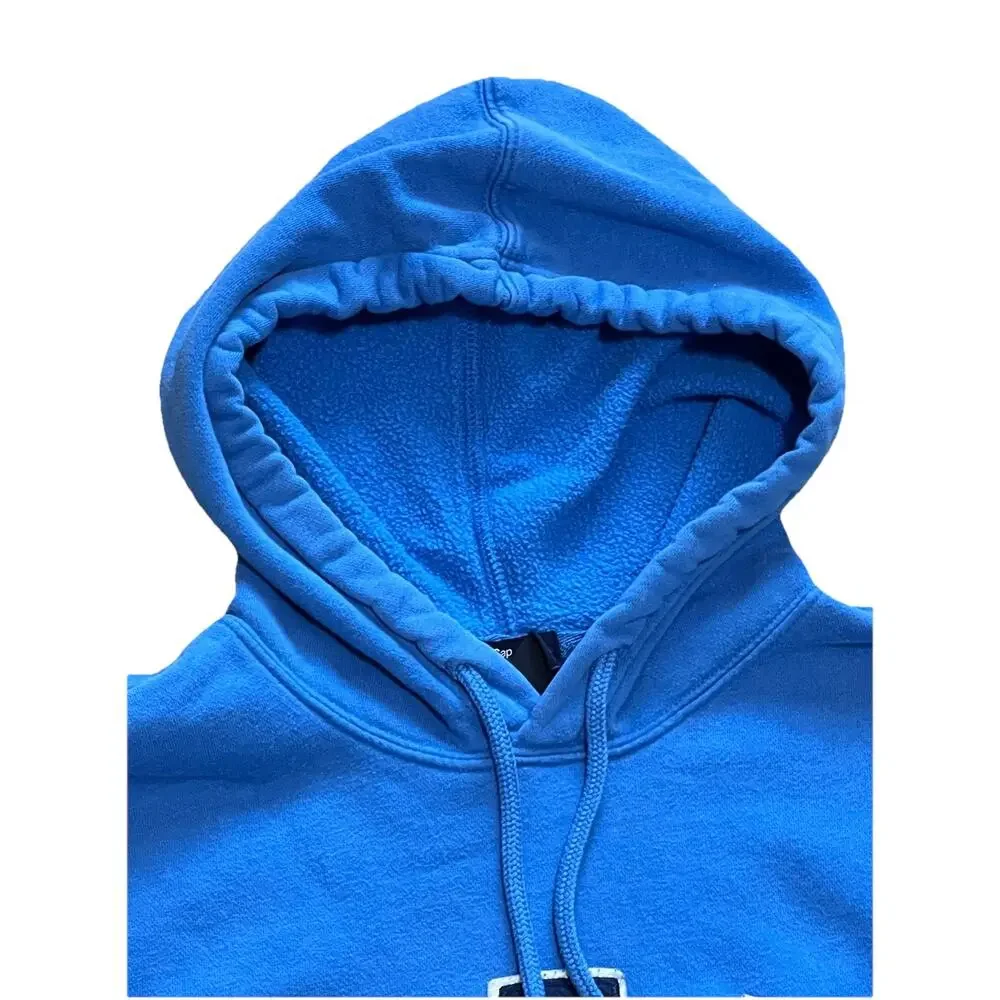 Vintage GAP Hoodie Sweatshirt Men’s Size Small Blue Pullover Y2K Spell Out - Picture 3 of 5